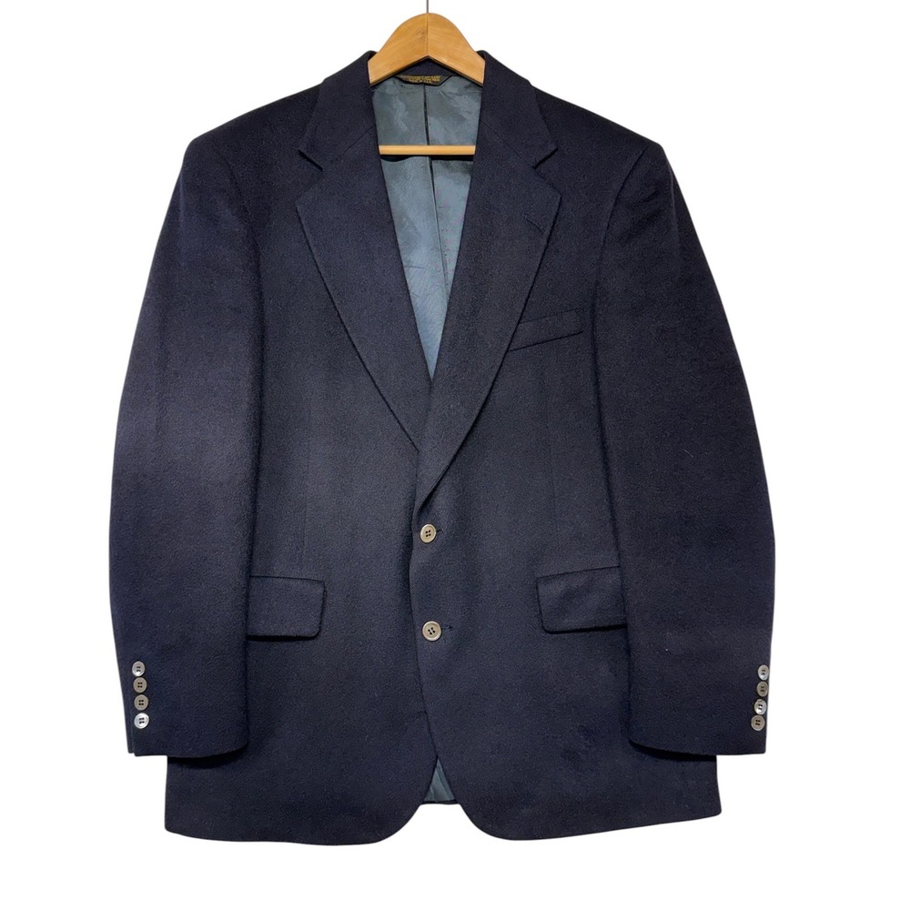 Embassy Square Mens Navy Blue 100% Camel Hair Blazer Sport Coat Vintage USA